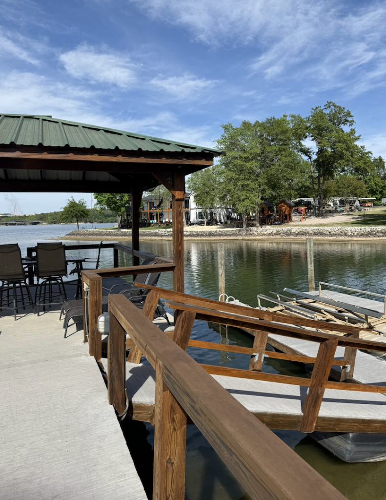 A freshly stained and painted Dock