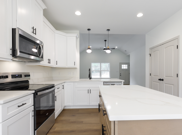 a freshly painted kitchen