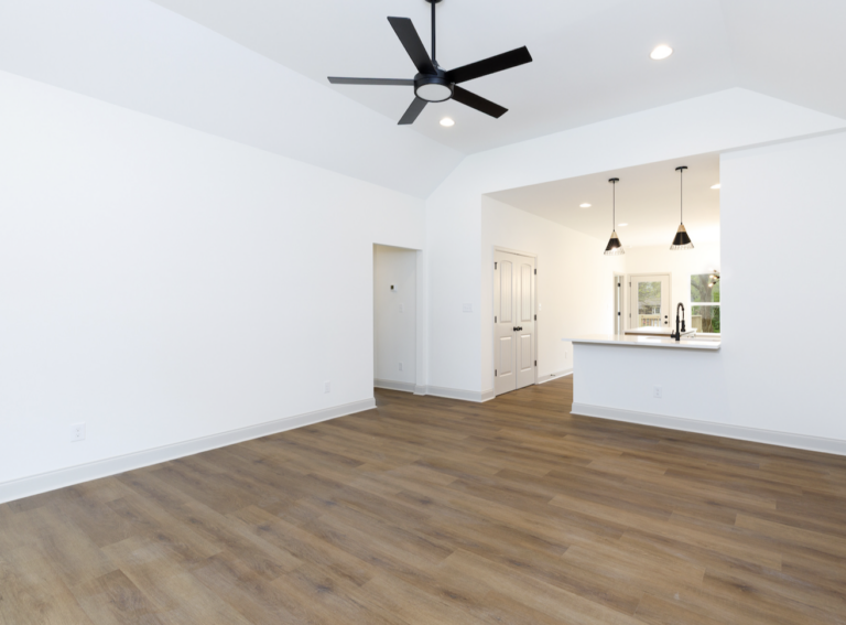 a freshly painted living room
