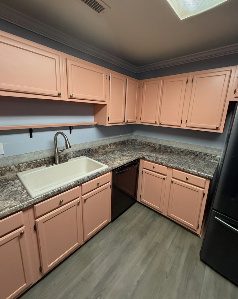 a frehly painted kitchen