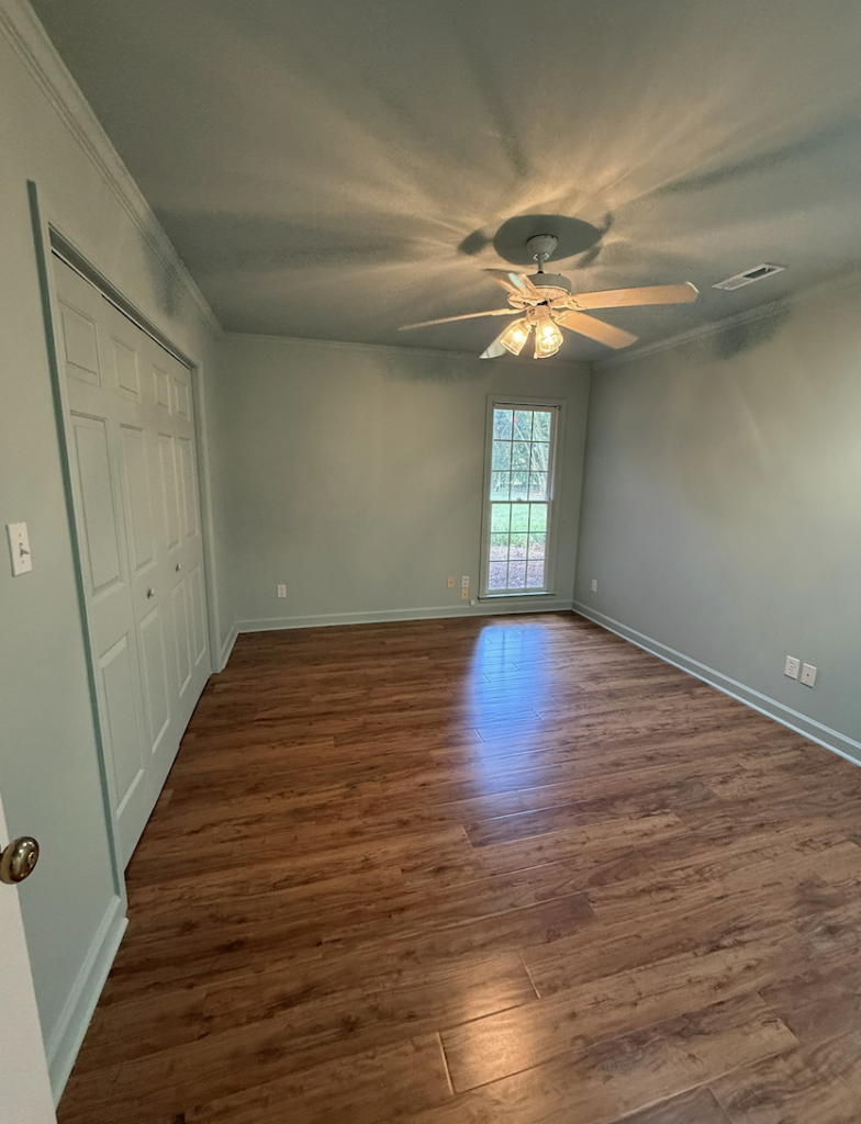 a freshly painted bedrom